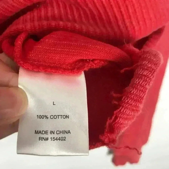 Cactus + Pearl Red Distress Crop Sweater Large - Picture 4 of 6